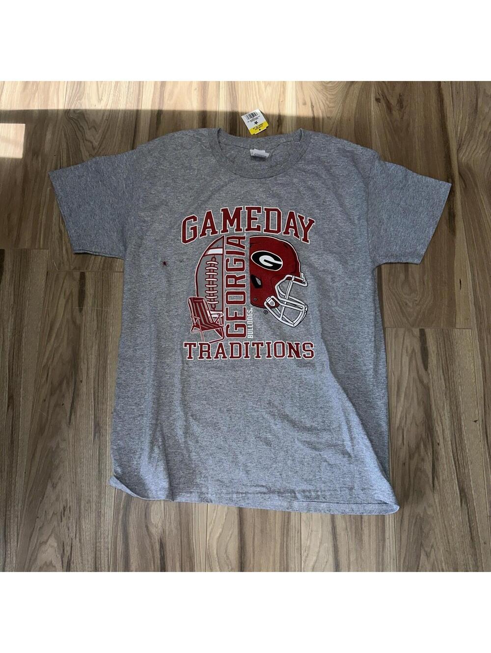 Georgia Bulldogs Gameday Gray Red T Shirt Size Medium